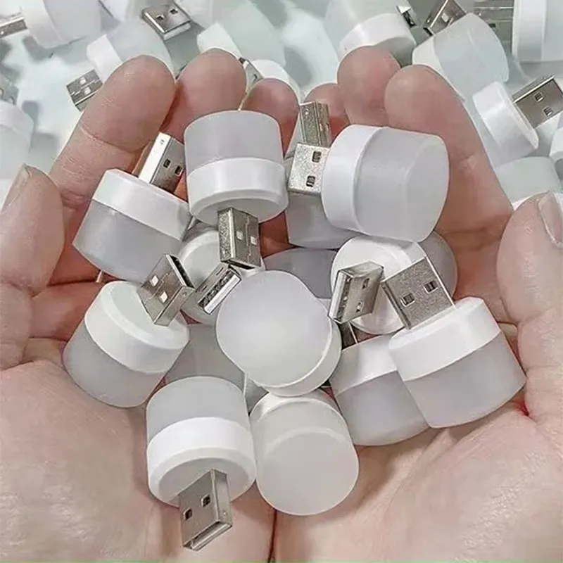 1-10Pcs Mini USB Night Light Warm White Eye Protection Book Reading Light USB Pl