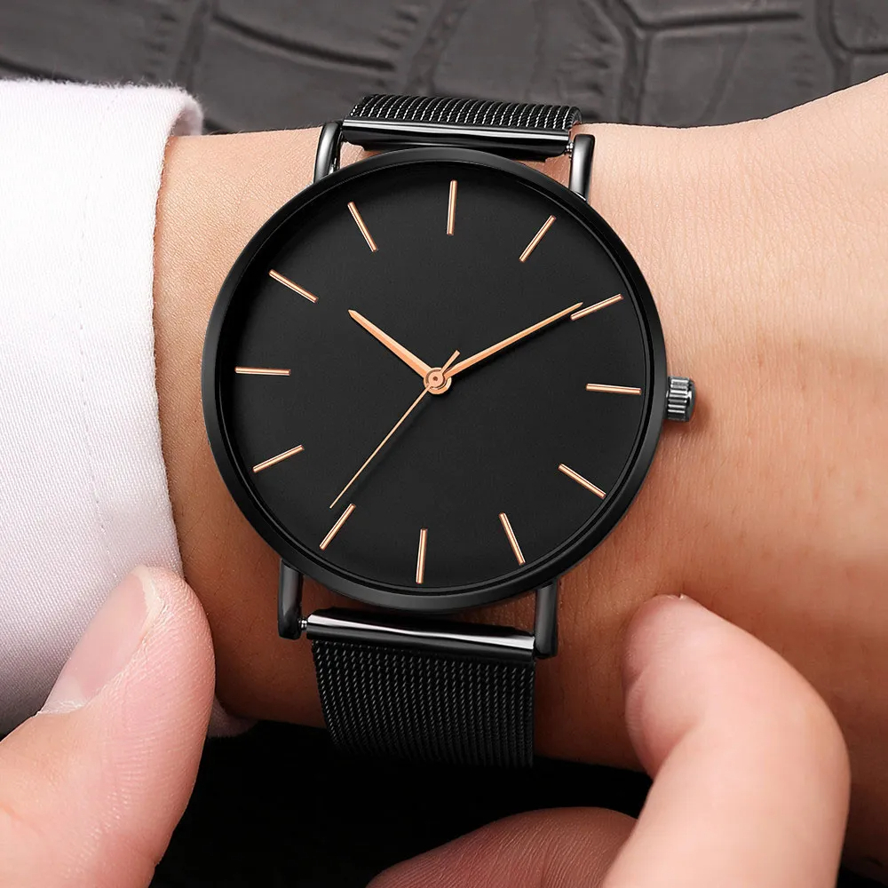 Women Watch Rose Gold Montre Femme 2023 Mesh Belt Ultra-thin Fashion Relojes Par