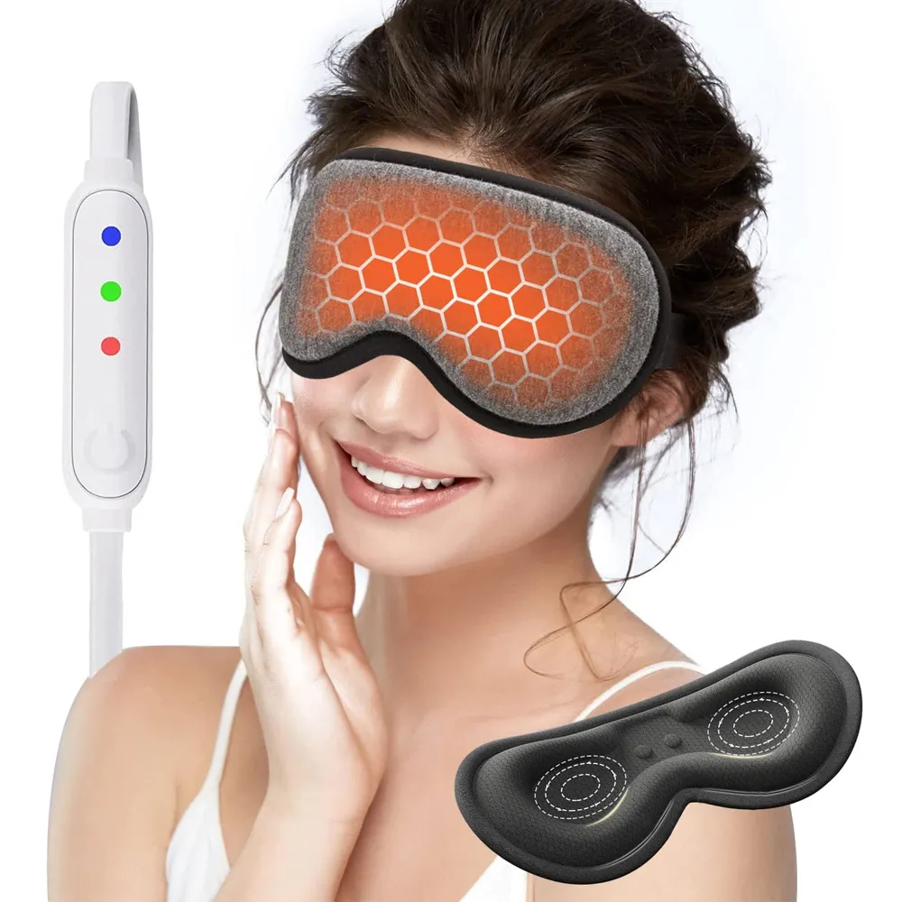 Reusable USB Electric Heated Eyes Mask Hot Compress Warm Therapy Eye Care Massag