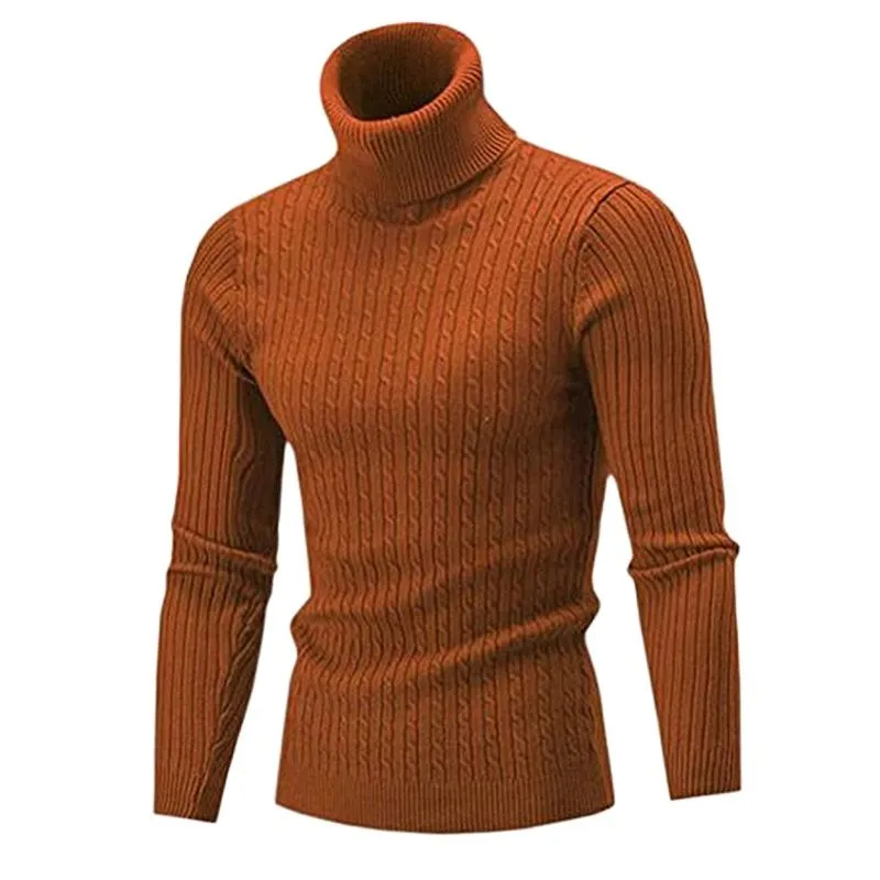 Autumn Winter Men's Turtleneck Sweater Men's Knitting Pullovers Rollneck Knitted