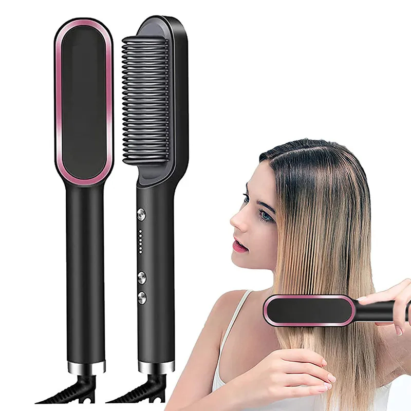 Hair brush hot air comb straightening dryer styler air hot air brush flat iron h
