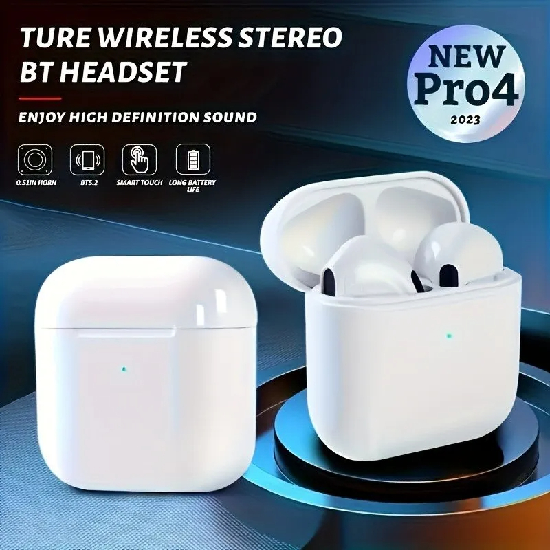 Pro 4 TWS Wireless Headphones Earphone Bluetooth-compatible 5.0 Waterproof Heads