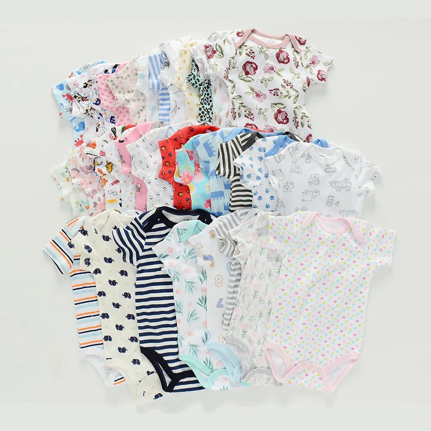1-2 Pieces Baby Bodysuit For Newborns Summer Baby Romper Girl/Boy Clothes 0-12M 
