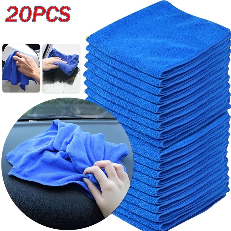 1-20Pcs Microfiber Towels Car Wash Drying Cloth Towel Household Cleaning Cloths 