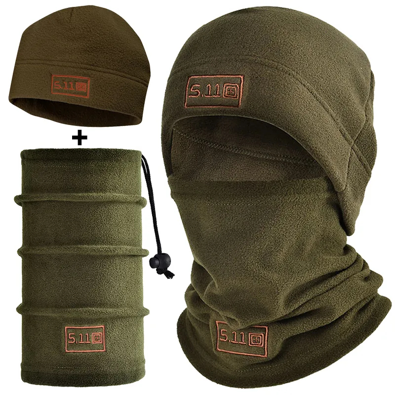 Tactical Military Fleece Hat&amp;Scarf Set Thermal Head Cover Winter Warm Balacl