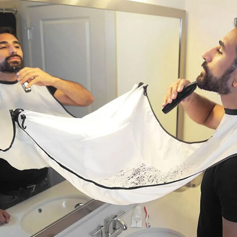 Beard and Mustache shaving apron Cape Bib for Shave with Suction Cups Attach to 