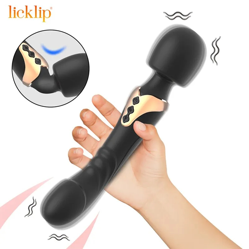 Licklip Double Head Powerful Clit Vibrators for Women AV Magic Wand Massager Dil