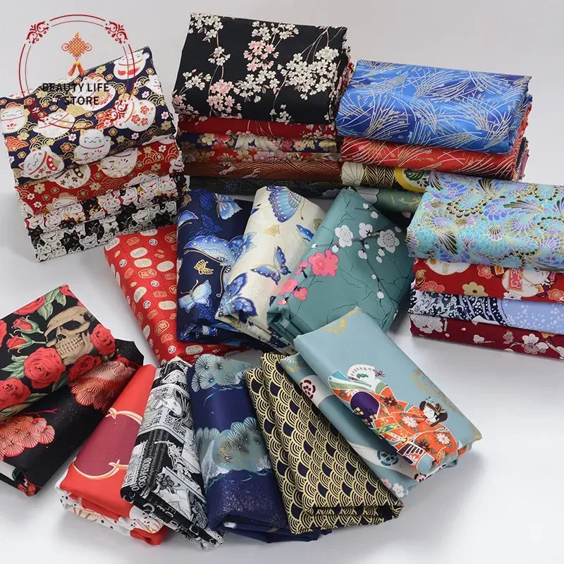 100% Cotton fabric for dress Bronzed Japanese kimono cloth African print fabrics