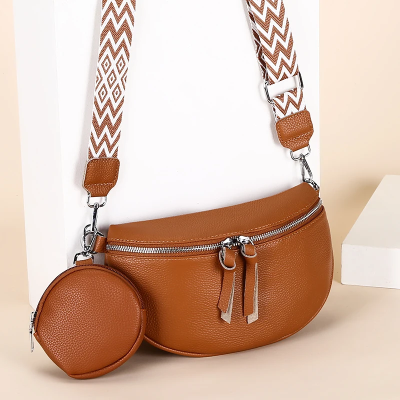 100% Genuine Leather Women Shoulder Crossbody Bags 2023 Luxury Cow Leather Chest
