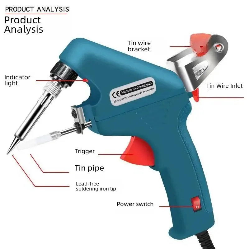 100W Inner Heating Handheld Solder Gun 110V Automatic Solder Machine Electric Ir
