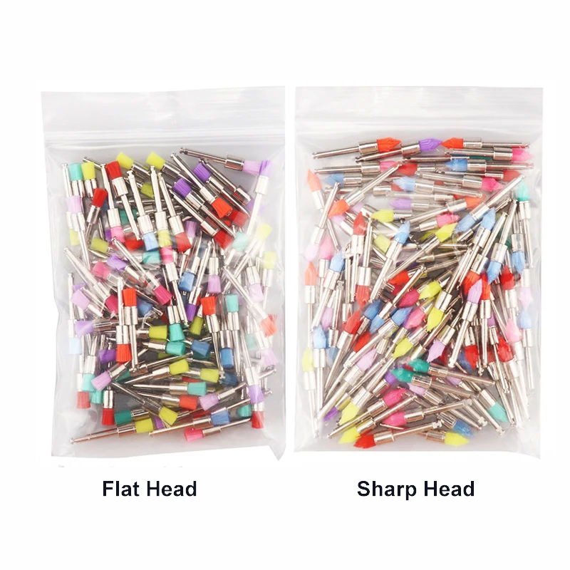 100pcs Dental Prophy Brushes Polishing Polisher Disposable Latch type Mixed colo