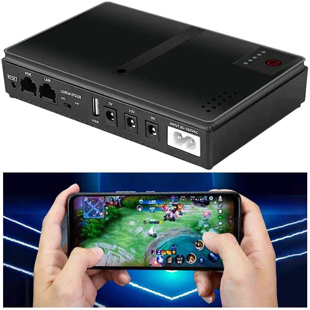10400mAh Mini Portable UPS Uninterruptible Power Supply 5V 9V 12V UPS Backup Bat
