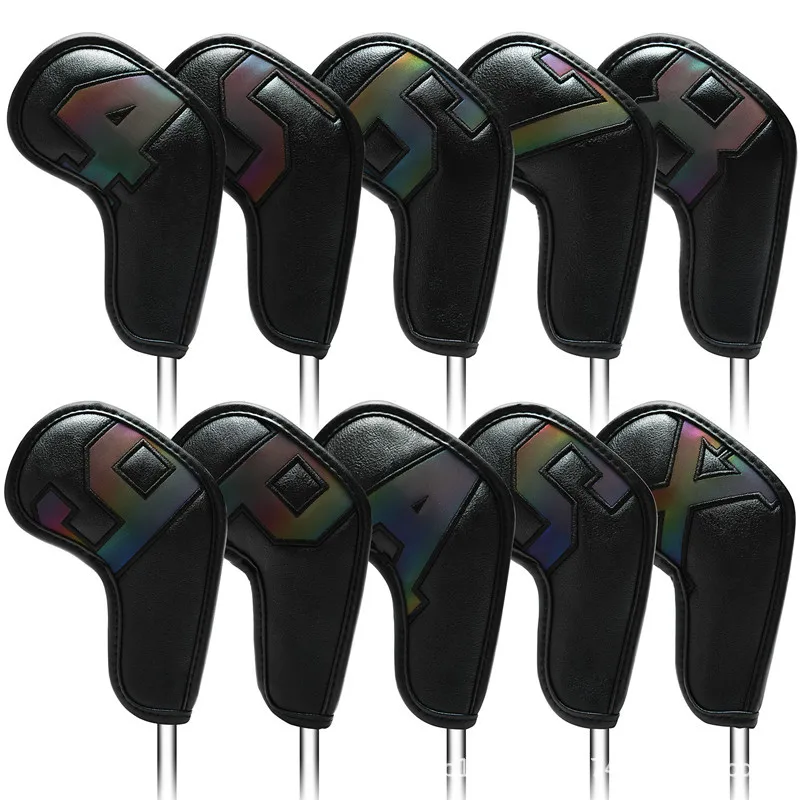10pcs Golf Iron Cover Set Golf Iron Head Cover Golf Club Protection Covers Outdo