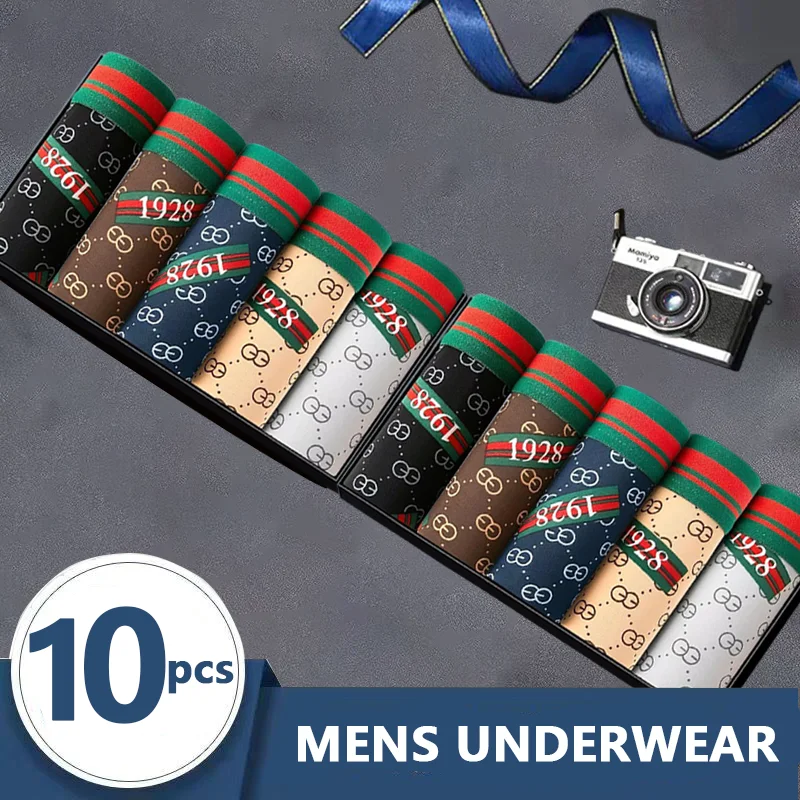 10pcs Pack Men Panties Comfortable Underwear Male Boxer And Underpants For Luxur