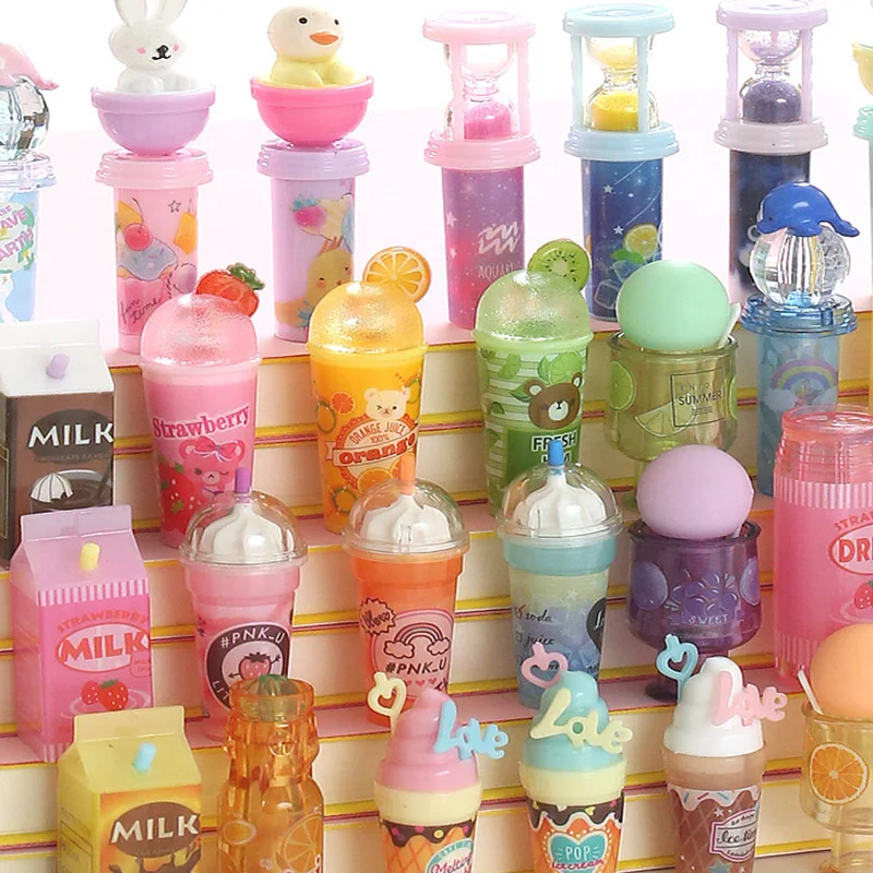 12 pcs Cute Beverage Bottle Shape Pencil Cap Pen Cover Pencil Extender School St