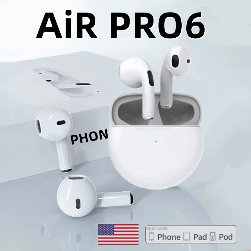 Original Air Pro 6 TWS Wireless Bluetooth Earphones Headphones Mini Earpone Head