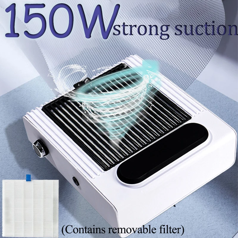 150W Strong Suction Nail Dust Collector Nail Vacuum Cleaner for Manicure With Re