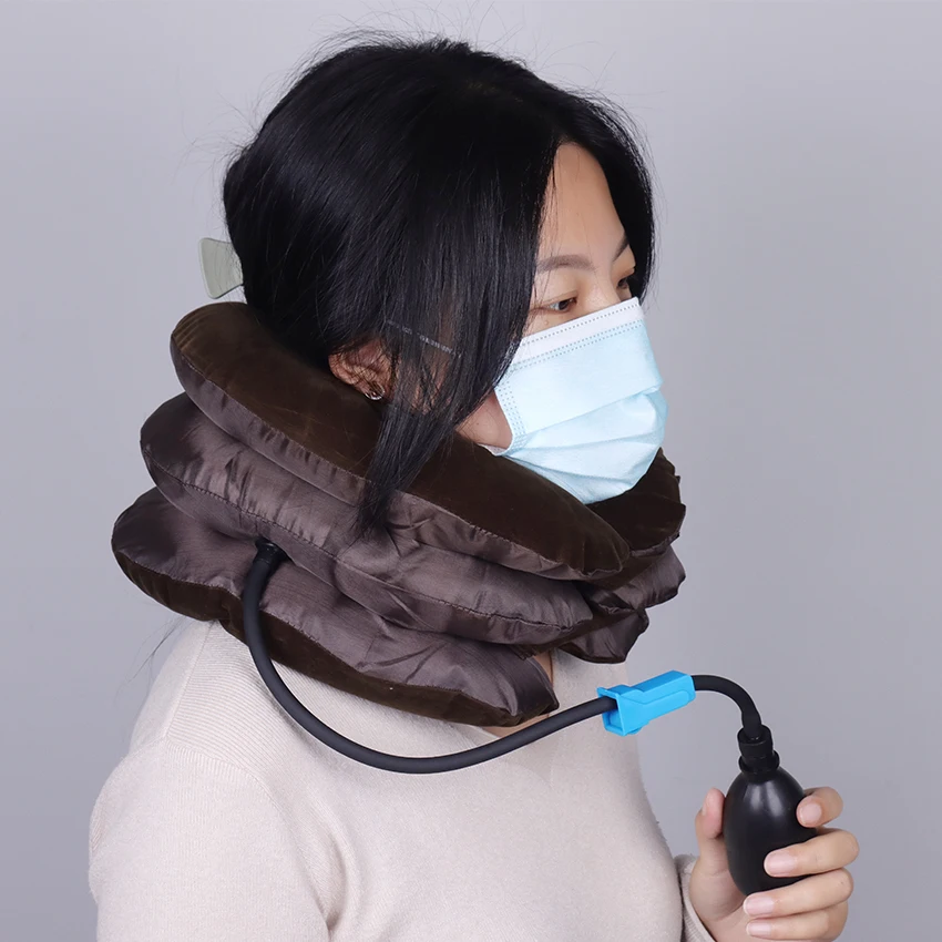 1PC 3 Layer Neck Stretcher Inflatable Air Neck Traction Apparatus Device Soft Ne