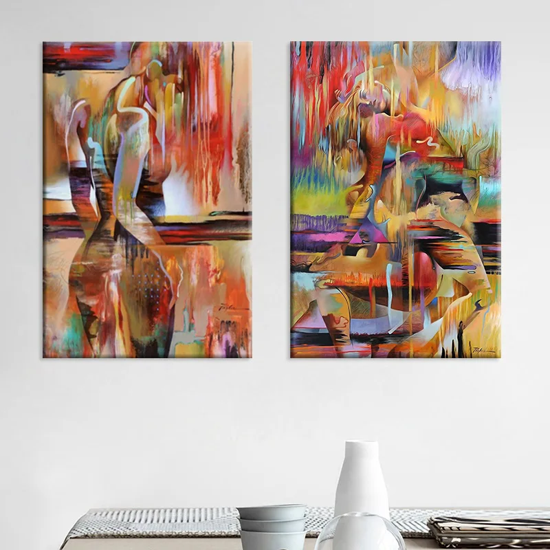 1Pcs Painted Decoration Pictures Room Wall Art Canvas Painting Abstract Female P