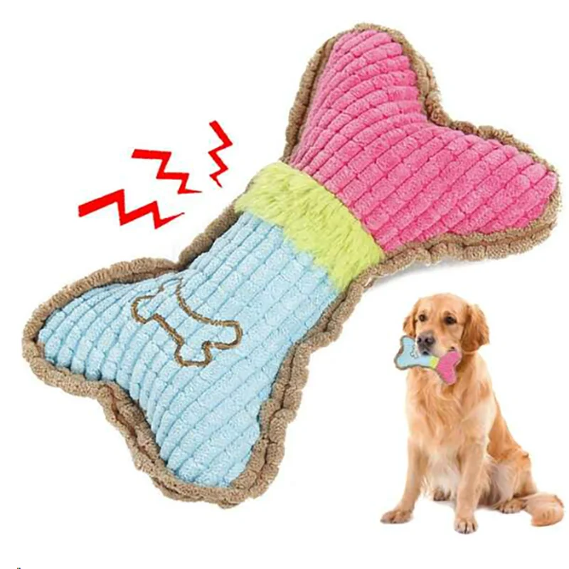1pc Dog Squeaky Toys, Plush Dogs Chew Toy for Small Medium Breed Puppy Teething 