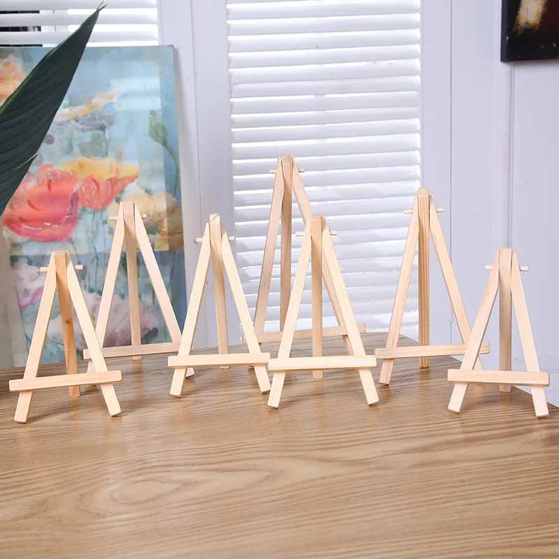 1pc Natural Wood Mini Easel Frame Tripod Display Meeting Wedding Table Number Na