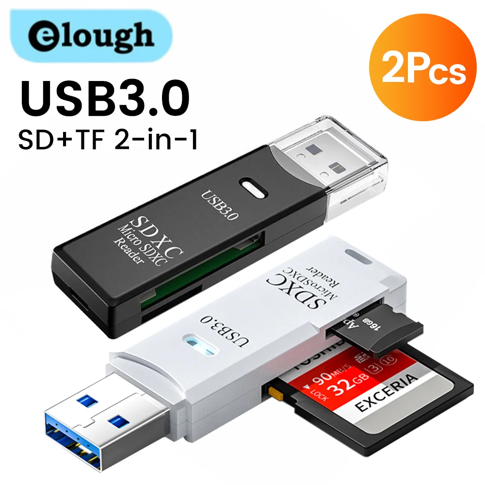 2 IN 1 Card Reader USB 3.0 Micro SD TF Card Memory Reader High Speed Multi-card 