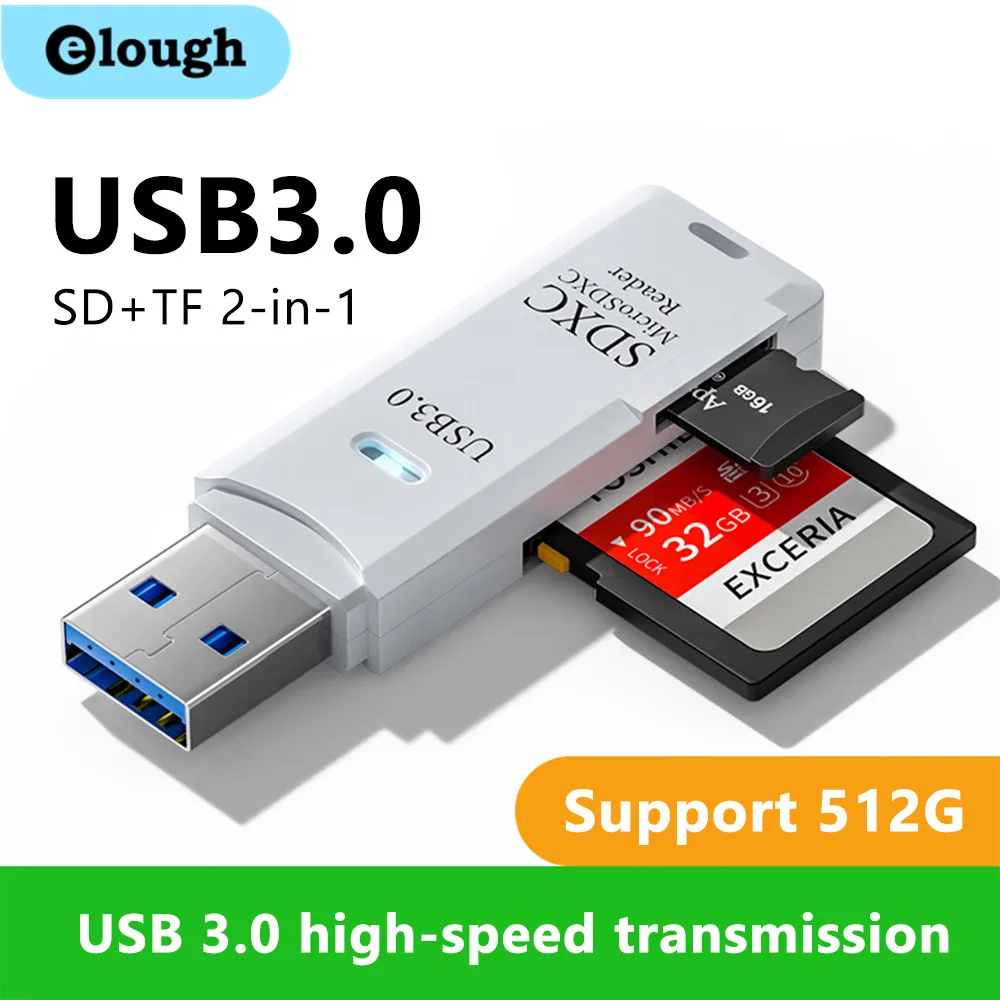 2 in 1 USB 3.0 Card Reader Micro sd card Reader usb adapter High Speed Cardreade