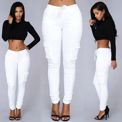 New Arrival Elegant Elastic Women Pants Oversize Drawstring Long Pencil Pants Sk