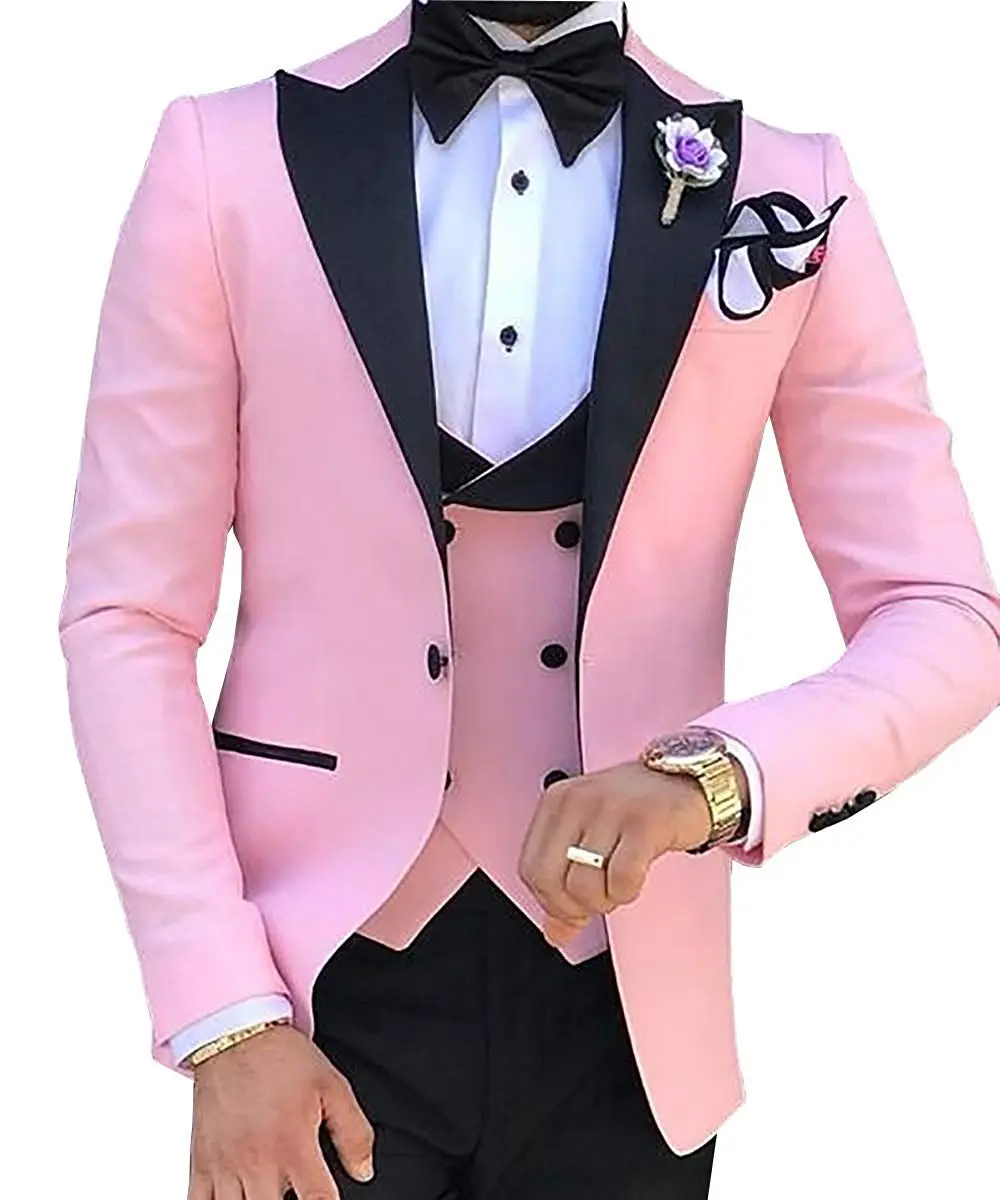 Men 3 Pieces Suits For Men Custom Made Groom Groomsmen Tuxedos Wedding Men Suit 