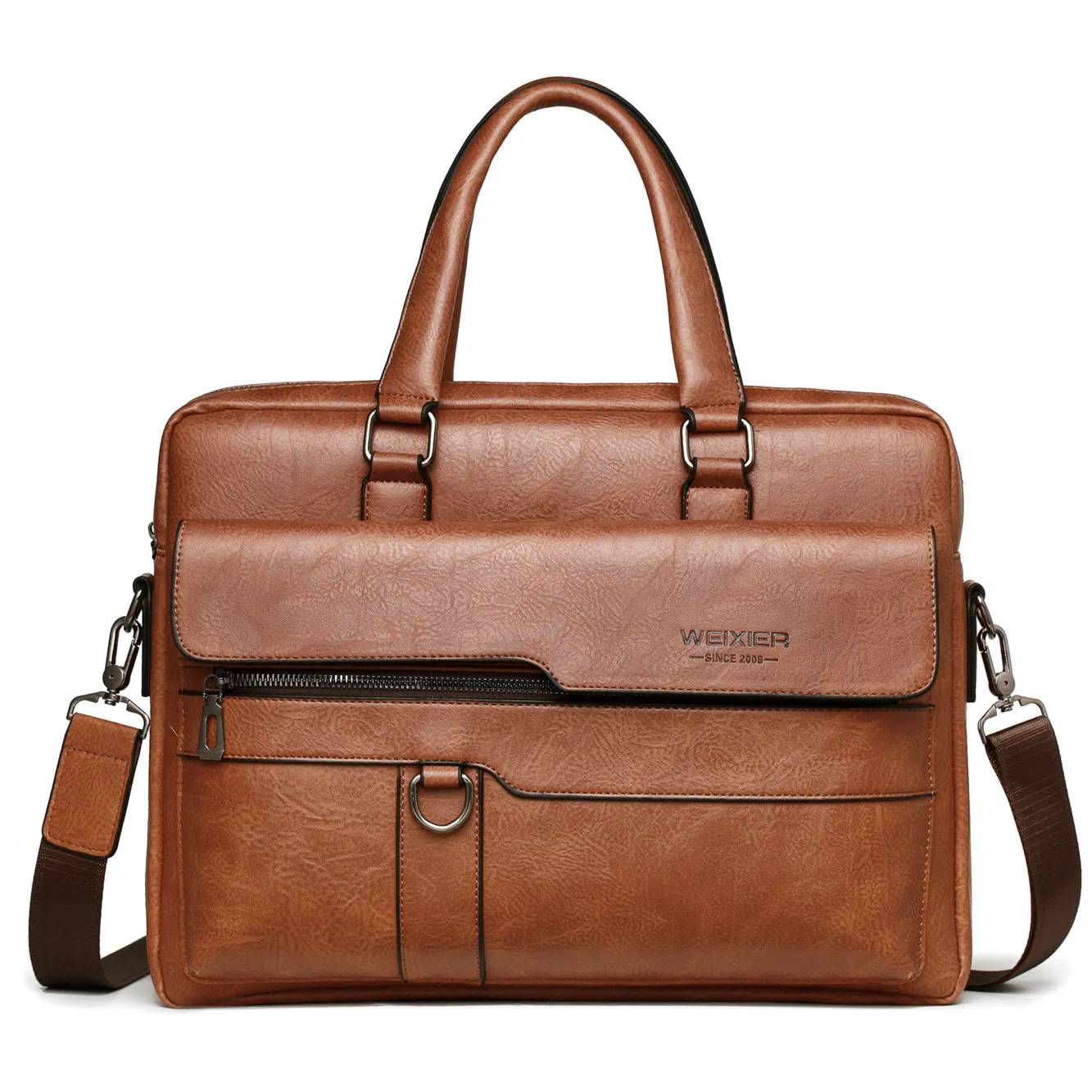 2023 Men Briefcase Bag High Quality Business Famous Brand PU Leather Shoulder Me