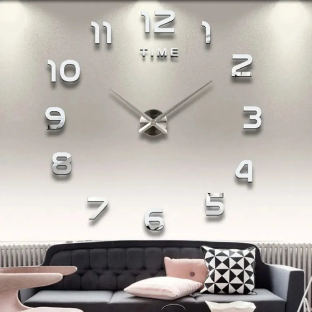 Modern Design Large Wall Clock 3D DIY Quartz Clocks Fashion Watches Acrylic Mirr