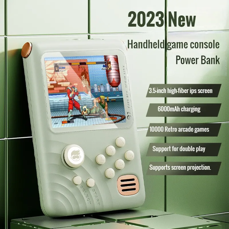 2023 New Game Console with Power Bank 3.5-inch IPS Screen 6000 mAh 16-bit 10000 
