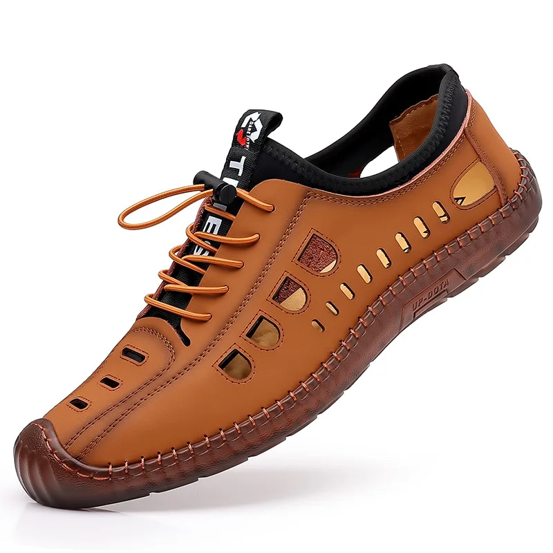 Summer Men's Casual Sandals Fashion Hollow Out Breathable Shoes Flat Business So