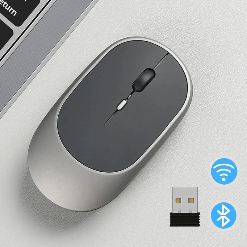 Wireless Mouse Rechargeable Mouse Gamer Dual Modes Bluetooth-compatible 2.4G USB