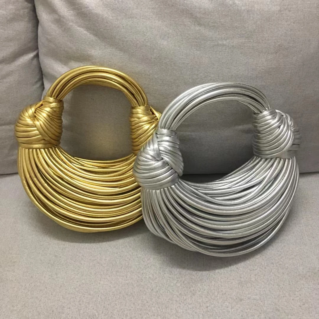 Handbags for Women Luxury Designer Brand Handwoven Noodle Bags Rope Knotted Even