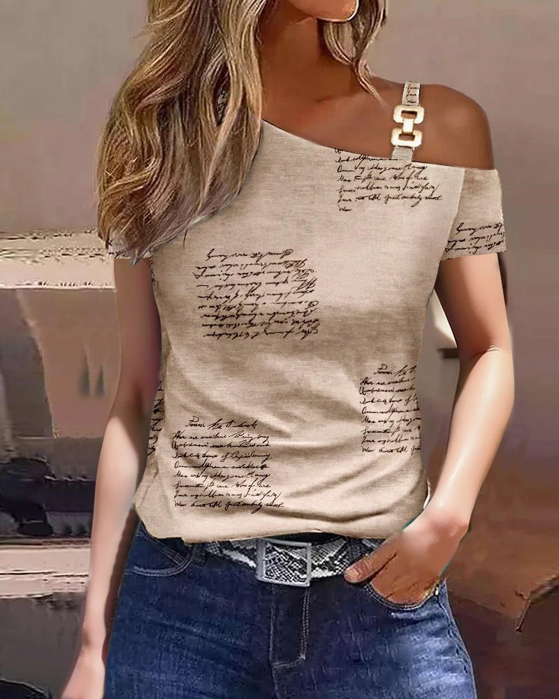 Women's Summer Ruffles Short Sleeve Loose T Shirt Chic  Streetwear Blouse Casual