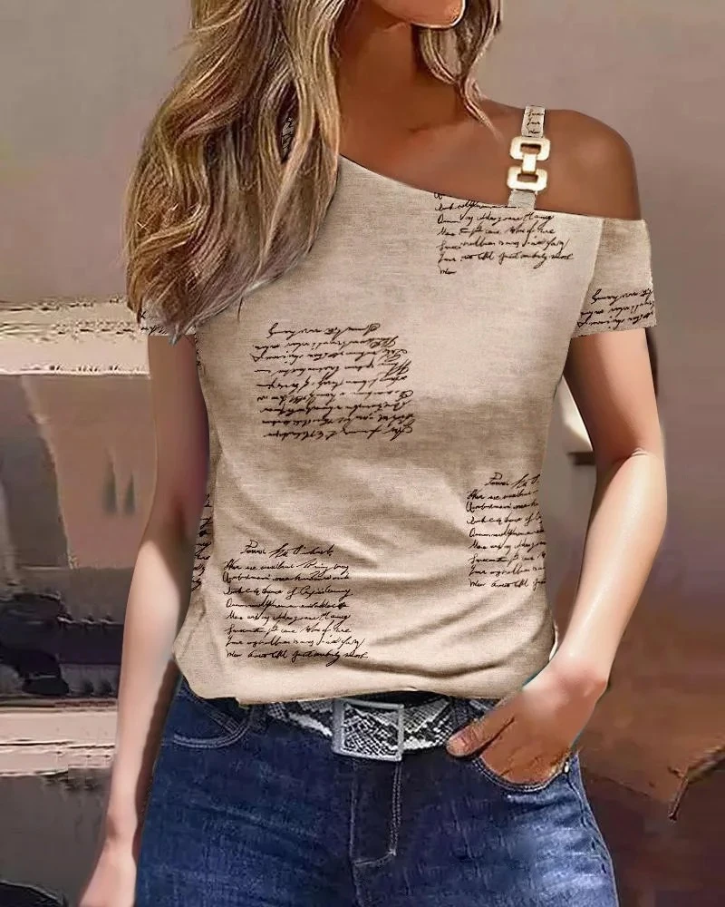 Women Summer Ruffles Short Sleeve Loose T Shirt Chic Elegant Solid O Neck Tops C