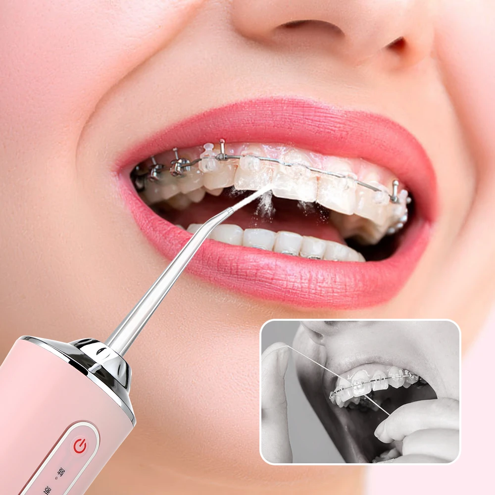 Oral Irrigator Portable Dental Water Flosser USB Rechargeable Water Jet Floss To
