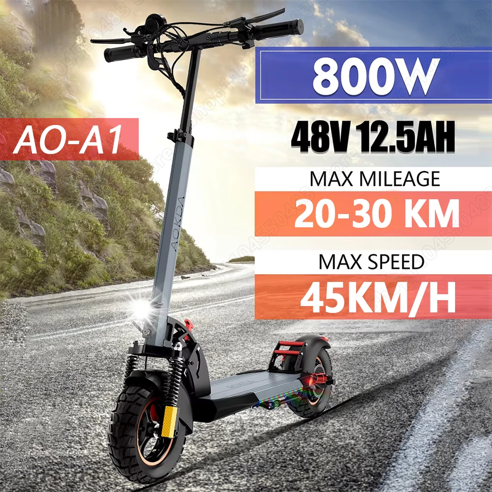 Electric Scooter 800W-48V-12.5AH One button folding Max speed 45KM per hour Max