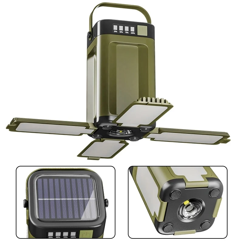 Solar Outdoor Portable Camping Light Solar Charging Foldable 2000mah Power Bank