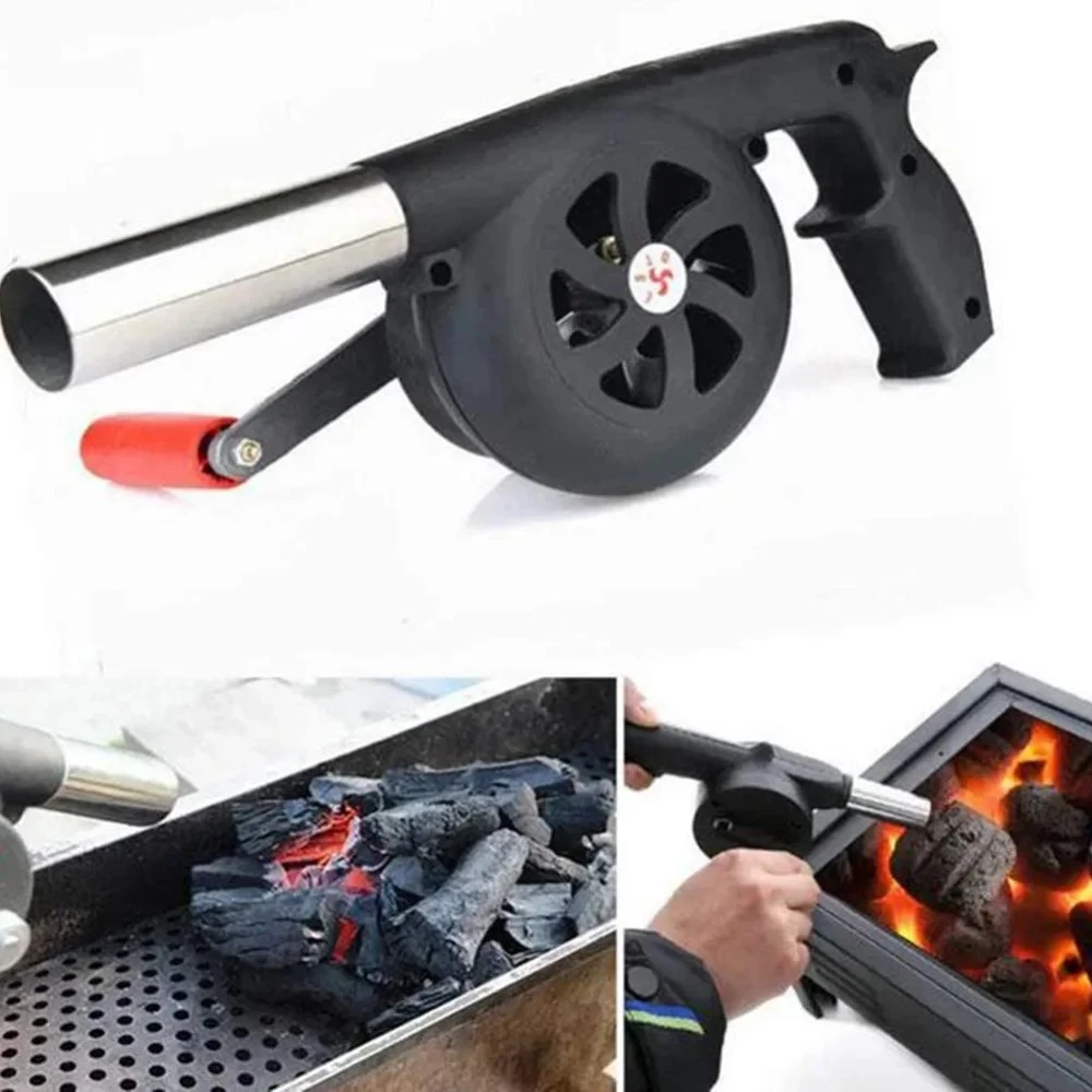 Outdoor Cooking barbecue blower Portable Hand Crank Fan Air Blower Grill Picnic 