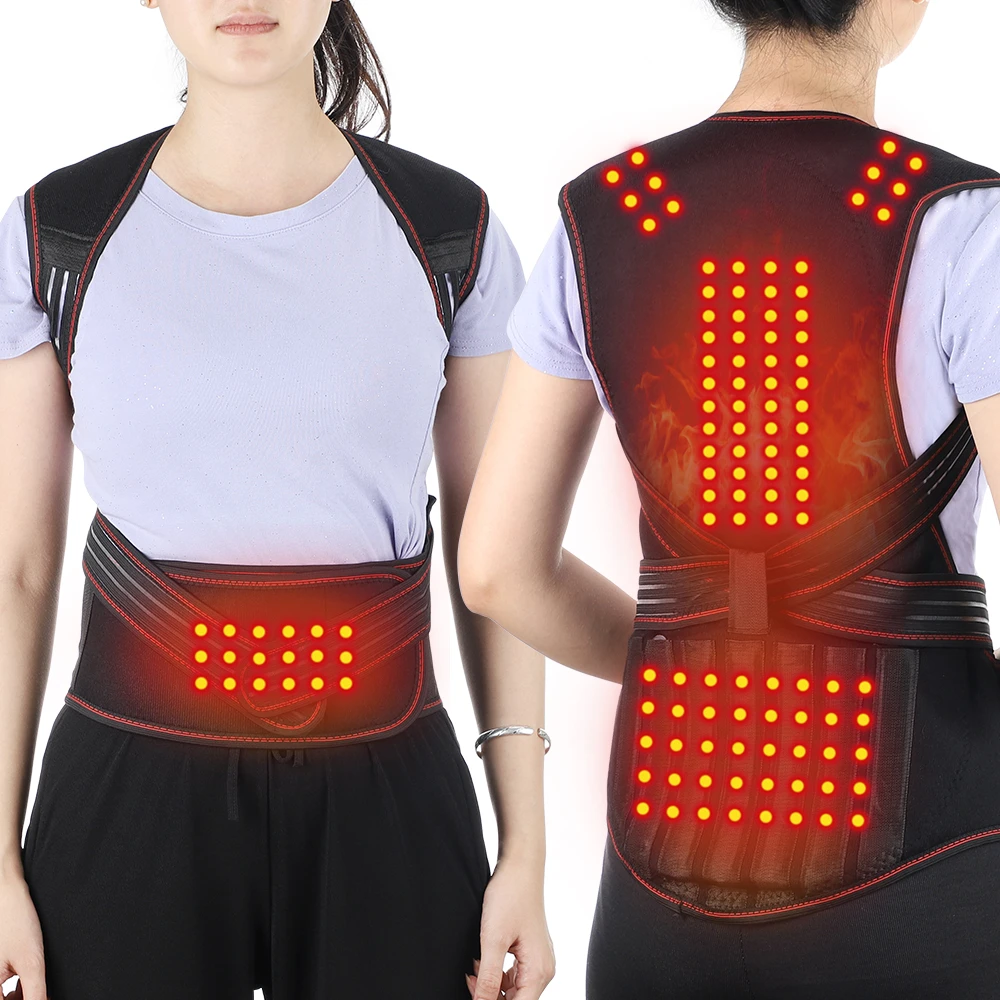 Magnetic Therapy Tourmaline Back Belt Self-heating Waist Back Posture Corrector 