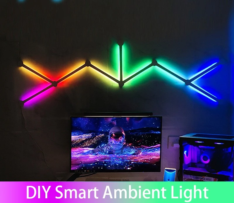 Splicing Light DIY Atmosphere Light RGB Smart Wall Light Voice Control Lamp for 