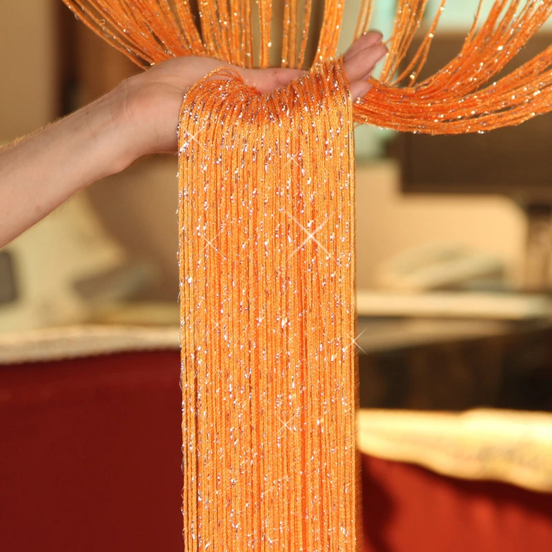 3x3m String Curtain Shiny Tassel Line Curtains Window Door Divider Drape for Hom