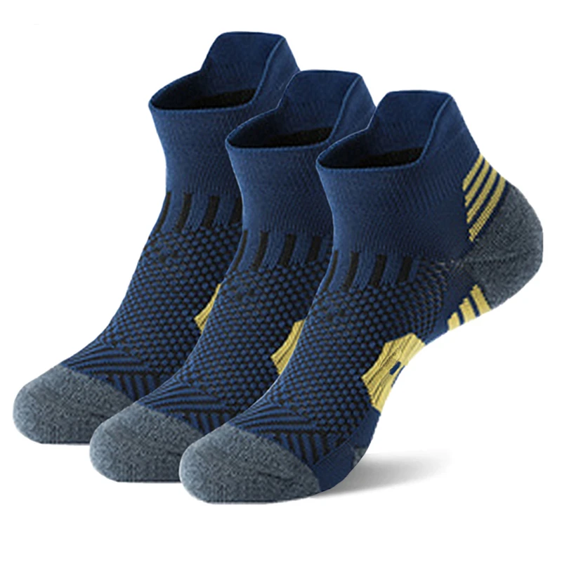3Pair Professional Fitness Sports Socks Towel Bottom Non-Slip Running Socks Men 
