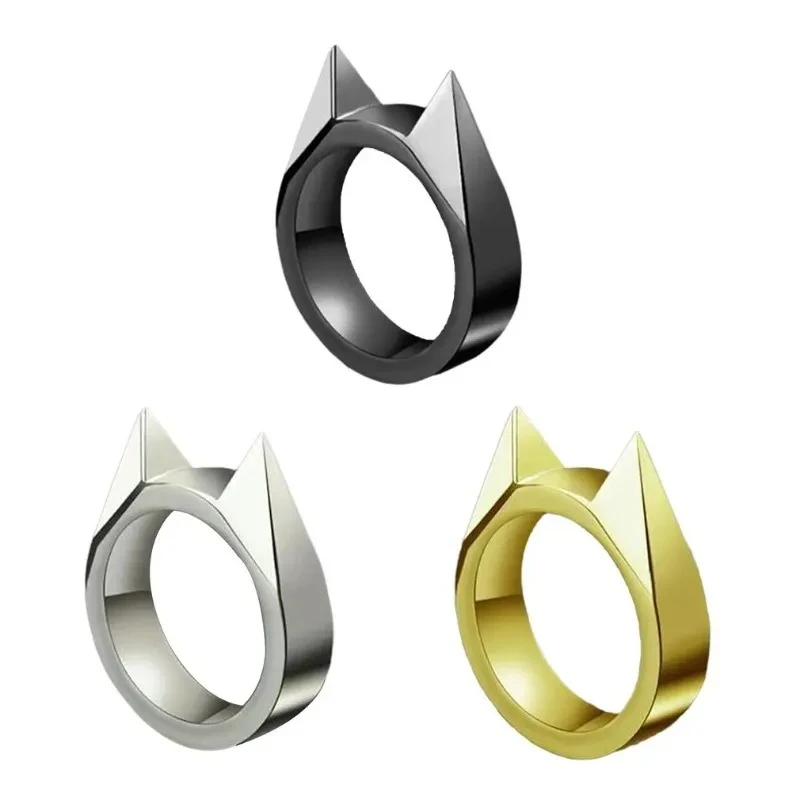 Rings Broken Window Cat's Ear Safety Survival Metal Defense Ring Self Defense Su