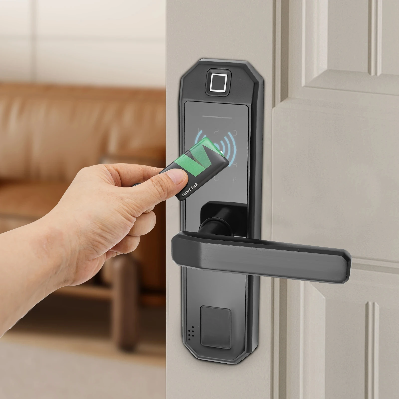 Electronic Door Lock, Smart Fingerprint Lock Electronic Door Lock Digital with 2