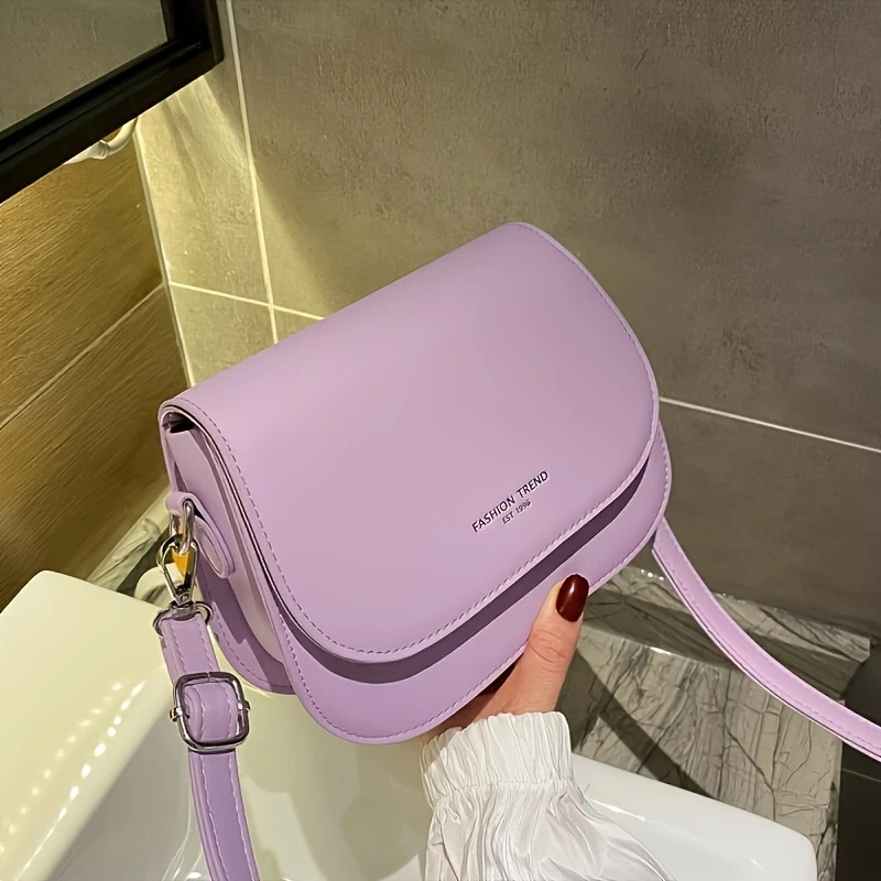 Fashionable Synthetic Leather Crossbody Bag, Women's Shoulder Bag, Simple Square