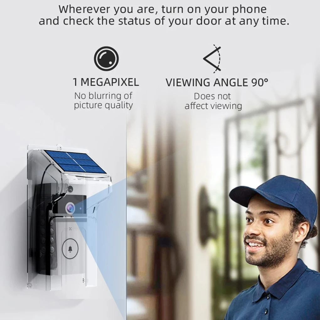Wifi visual Doorbell Bell Camera Wireless Solar Charging Waterproof Night Vision