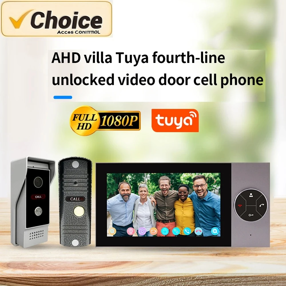 Tuya Smart Video Intercom System 7" 1080P IP65, Dual Connection (WiFi/Wired) wit